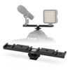 Picture of HSU Cold Shoe Mount Bracket, Triple-Head Hot Shoe Mount, and 1/4 Screw Port, Aluminum Cold Shoe Plate Adapter with Cable Slot Bayonet for Microphone, Led Video Light, Monitor (Extension)