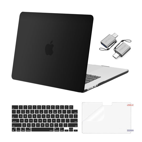 Picture of MOSISO Compatible with MacBook Air 15 inch Case 2025 2024 2023 Release M3 A3114 M2 A2941 Liquid Retina Display Touch ID, Plastic Hard Shell&Keyboard Cover&Screen Protector&Type C Adapter, Black