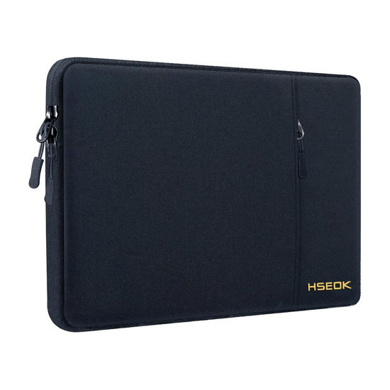 Picture of Hseok Laptop Case 15.6 Inch Sleeve, Shockproof Protective Water Repellent with Accessory Pocket,Compatible with Mac Pro 16 inch 2024-2019, Sleeve Bag for Most 15 15.6 16 Notebooks,Black