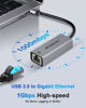 Picture of USB to Ethernet Adapter,Ethernet to USB,USB to RJ45 Converter with 1000Mbps,Gigabit Ethernet to USB Adapter, LAN Network Adapter for Laptop, MacBook,Chromebook,Surface, Desktop,PC and More