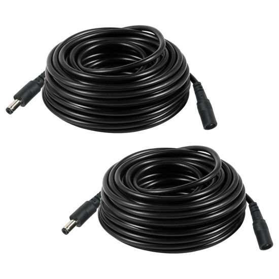 Picture of Tugermoola 2PCS 16FT(5m) 12V DC Power Extension Cord 5.5mm x 2.1mm for Security Camera CCTV, Router, LED Strip Extension Cable DC 12V Power Supply Plug Adapter OLA013