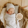 Picture of Baby Monthly Milestone Cards - Wooden Monthly Milestone Discs - Newborn Photography Props to Document Your Baby´s Growth - Baby Announcement Sign (Baseball Card)