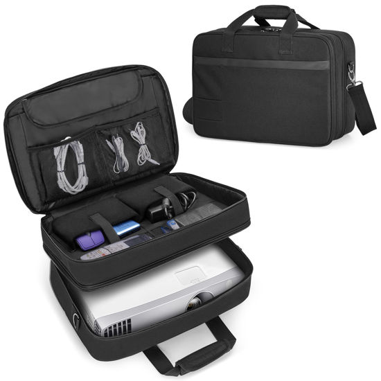 Picture of CURMIO Projector Carrying Case, Projector Bag Compatible with Epson and Most Major Projector, Bag Only, Black (Patented Design)