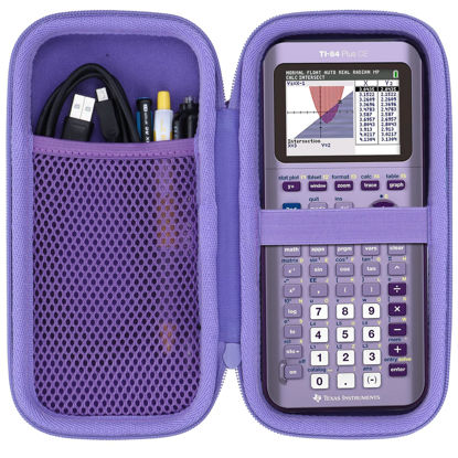 Picture of Lebakort Hard Case Compatible with Texas Instruments TI-84 Plus CE/TI-84 Plus/TI-Nspire CX II CAS/TI-Nspire CX II/TI-83 Plus/TI-89 Titanium/TI-85 / TI-86 Color Graphing Calculator (Iris Purple Case)