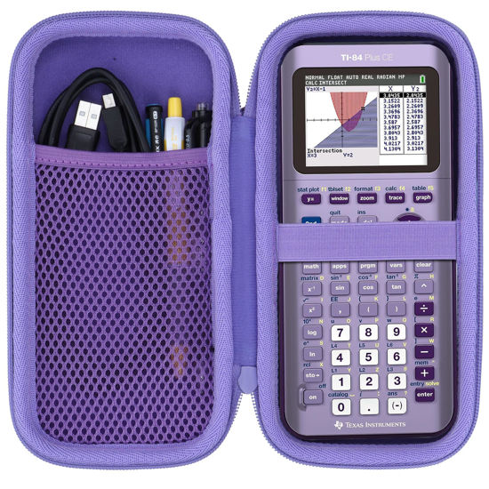 Picture of Lebakort Hard Case Compatible with Texas Instruments TI-84 Plus CE/TI-84 Plus/TI-Nspire CX II CAS/TI-Nspire CX II/TI-83 Plus/TI-89 Titanium/TI-85 / TI-86 Color Graphing Calculator (Iris Purple Case)