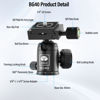 Picture of SIRUI Tripod Ball Head, Professional Metal 360° Rotating Panoramic Ball Head with Quick Release Plate, Load up to 22lbs/10kg for 1/4" Tripod, Monopod, Slider, DSLR Camera（BG40）