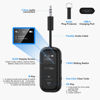Picture of SafeFly Pro Bluetooth 5.3 Transmitter & Receiver Bluetooth Audio Adapter w/Screen for up to 2 Bluetooth Headphones; Use with Any 3.5 mm Jack on Airplanes, TVs/Tablets, Speakers and Auto