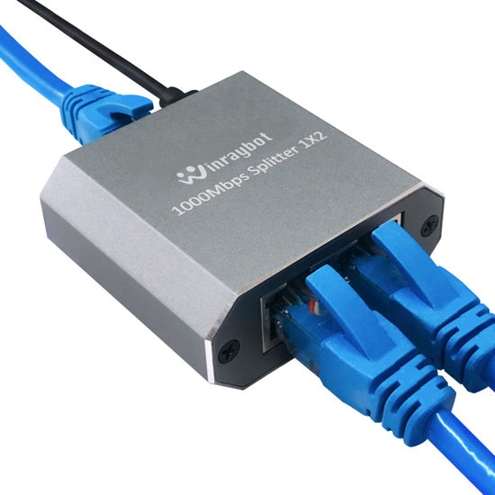 Picture of Ethernet splitter 1 to 2,Ethernet splitter,ethernet switch 2 port,1000Mbps ethernet hub,usb powered ethernet switch,dual ethernet splitter,cat 6 splitter 1 in 2 out,cat 5 splitter 1 to 2 high speed