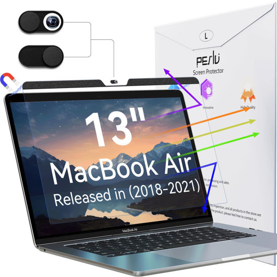 Picture of Peslv Magnetic Anti Blue Light Screen Protector for MacBook Air 13 Inch (2018-2021, M1), Removable Glare Filter for 13.3" Mac Laptop Computer
