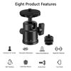 Picture of Universal 1/4" Swivel Mini Ball Head Screw Tripod Mount with Hot Shoe Mount, EszkozTA 360° Panoramic Rotating Mount Base Adapter for DSLR Cameras HTC Vive Tripods Monopods Light Stand