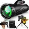 Picture of 12x60 Monocular Telescope High Powered with Smartphone Adapter Tripod and Portable Bag, Larger Vision Monoculars for Adults with BAK4 Prism & FMC Lens, Suitable for Bird Watching Hiking Travel