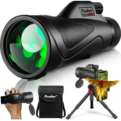 Picture of 12x60 Monocular Telescope High Powered with Smartphone Adapter Tripod and Portable Bag, Larger Vision Monoculars for Adults with BAK4 Prism & FMC Lens, Suitable for Bird Watching Hiking Travel