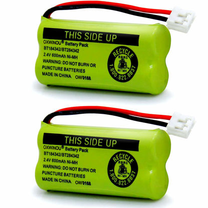 Picture of OXWINOU 2.4v BT184342 BT284342 BT18433 BT28433 BT183348 BT283348 BT-1011 Replacement Battery Compatible with Phone CS6209 CS6219 CS6229 DS6151 89-1330-01-00 CPH-515D(2-Pack)