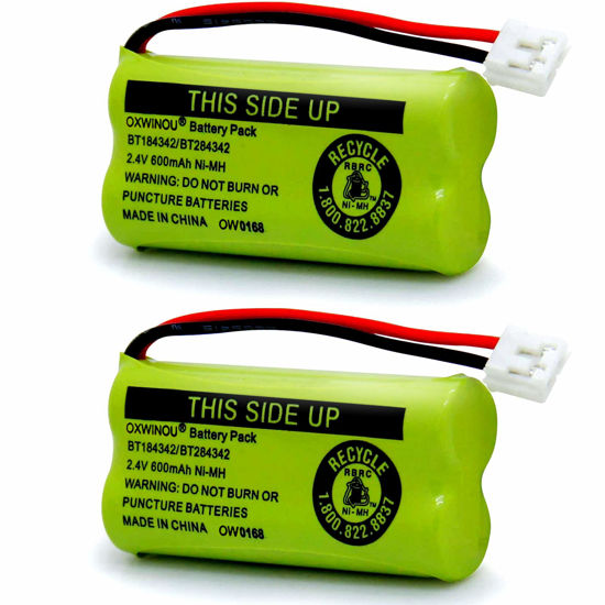 Picture of OXWINOU 2.4v BT184342 BT284342 BT18433 BT28433 BT183348 BT283348 BT-1011 Replacement Battery Compatible with Phone CS6209 CS6219 CS6229 DS6151 89-1330-01-00 CPH-515D(2-Pack)