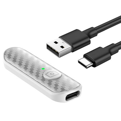 Picture of ATUMTEK Bluetooth Remote Shutter, Carbon Fiber Design, Rechargeable Camera Remote Control for iOS & Android Smartphones, Compact and Portable, with Type-C Charging, 10m Remote Range, Bluetooth 5.0