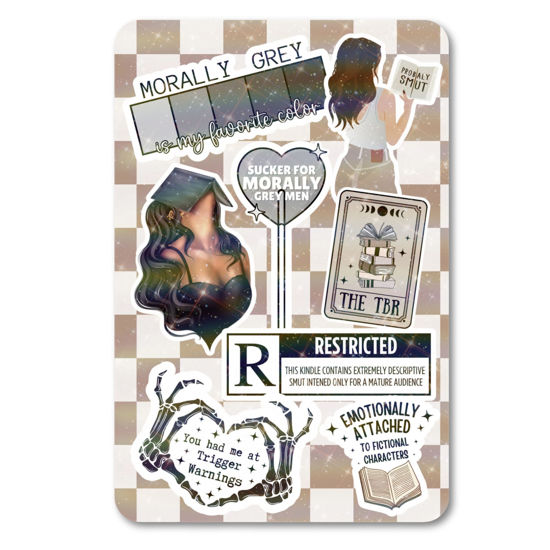 Picture of Clear Back Cover Insert for Kindle Paperwhite | Bookish Card Insert for E Reader | Cardstock Paper Insert for 11th generation 6.8" | Booktok Holographic Sticker Case Insert | Smutty Romance Book Gifts