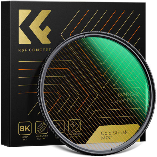 Picture of K&F Concept 82mm Gold Streak Effect Lens Filter (2mm) 28 Multi-Coated High Definition Anamorphic Light Flare Effect Filter for Camera Lens (Nano-X Series)