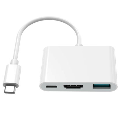 Picture of AIRSKY USB C to HDMI Adapter for iPhone 15/16 to TV, USB-C Digital AV Multiport Adapter, Fast Charging Forward and Reverse, 4K HDMI &USB3.1, Compatible for Iphone15, Iphone16, MacBook Pro, Ipad Pro