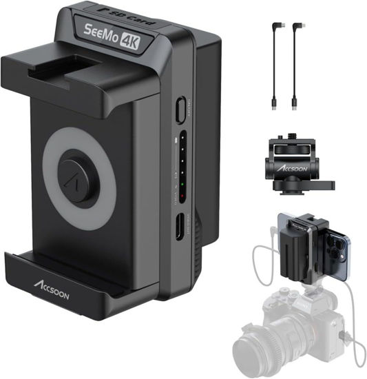 Picture of Accsoon SeeMo 4k HDMI Transmission Video Capture Terminal for iPhone and for iPad iOS 12.0 or Later with Reading Function for SD Card HDMI in USB-C Out Supply Power Out to Devices (SeeMo 4K)