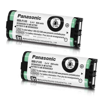 Picture of EOCIK 2 Pack HHR-P105 NI-MH Rechargeable Battery for Cordless Phone 2.4V 830mAh Replacement Batteries for Panasonic