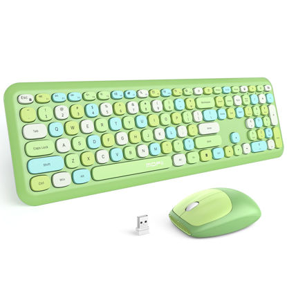 Picture of MOFII Wireless Keyboard and Mouse Combo Silent, Slim Compact 2.4G USB Full Size Wireless Mouse and Keyboard Combo, Cute 110 Keys Keyboard for PC, Notebook, MacBook, Tablet, Laptop, Windows System