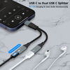 Picture of USB C Splitter, Dual USB C Headphone/USB C Data and Charger Adapter, 3 in 1 Type C Audi Dongle USB C Data Adapter with PD 15W Charging Compatible with iPhone 16/15, iPad Pro, Galaxy S24/23, Pixel 8