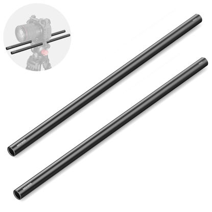 Picture of NEEWER 15mm Rod (16"/40cm Long, 2 Pack), Aluminum Alloy Extendable 15mm Extension Rods for 15mm LWS Rod Rail System Shoulder Rig Video Rig Baseplate, SR024
