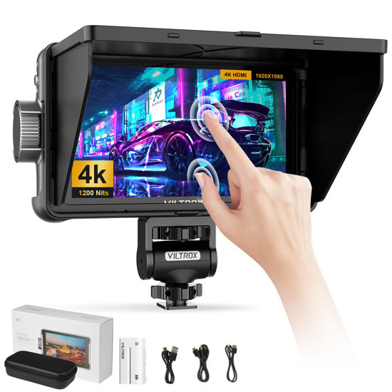 Picture of VILTROX DC 550 Pro 5.5" Camera Monitors for DSLR Touchscreen Field Monitor 4K HDMI Video External Monitor mit Hood for Sony Canon Nikon 1200nit 3D LUT Focus Peaking Histogram False Colours