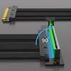 Picture of GLOTRENDS 150mm PCIe 5.0 X16 Riser Cable, 0 to 90 Degree Conversion, Compatible with PCIe 4.0/5.0 GPUs, Such as RTX4090-RTX3060, RX7900, RX6950XT-RX6500XT,etc (PCIE50-X16-150MM-0090D)