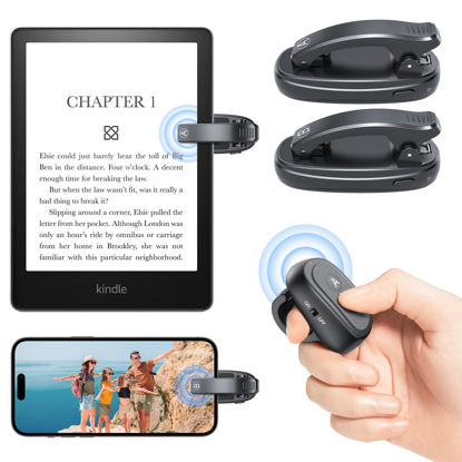 Picture of [2 Clips] Page Turner for Kindle Paperwhite: Kindle Remote Page Turner, Finger Ring Kindle Clicker Page Turner for iPad Android Tablets Reading Novels/Comics, Phone Camera Control Triggers(Black)