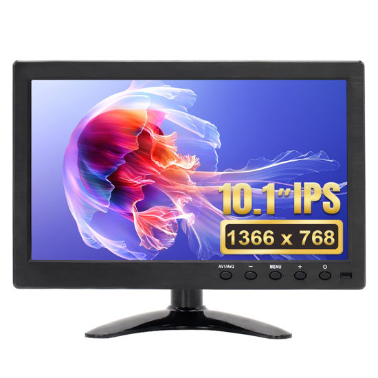 Picture of OSCY 10.1 Inch Small Monitor, Security Monitor with 1366x768 Resolution 60HZ IPS CCTV Monitor Support HDMI/VGA/AV/BNC for Gaming CCTV Raspi PC
