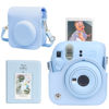 Picture of CAIYOULE Mini 12 Case Blue, Protective Case for Fujifilm Instax Mini 12 Camera, PU Leather Carrying Bag with 64 Pockets Instant Mini Photo Album - Pastel Blue