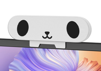 Picture of LXTNFU Computer Speakers for Desktop Monitor,Single USB Speakers for Desktop PC,Laptop Speaker with Loud Sound,Volume Control Easily Clamps to Monitors(USB-C to USB Adapter Included) (White)