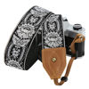Picture of Padwa Lifestyle 2" Wide Classic Crazy Horse Art Cowhide Head Camera Strap - Jacquard Embroidery Floral Vintage Camera Straps for Photographers Gift, Adjustable Shoulder Neck Strap Fits DSLR Cameras
