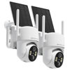 Picture of Outdoor Security Camera Wireless, 360° PTZ Remote Wireless Cameras for Home Security Solar Powered, 2K Solar Security Camera with Spotlight Color Night Vision, PIR Sensor, 2-Way Audio, 2 Pack