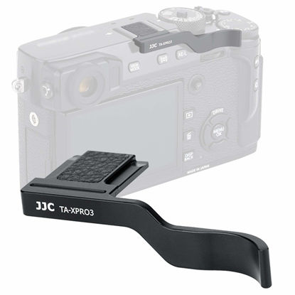 Picture of JJC TA-XPRO3 Thumbs Up Grip for Fuji X-Pro3 X-Pro2 X-Pro1 Camera, Hot Shoe Thumb Grip Comaptible with Fujifilm XPro3 XPro2 XPro1, Made of Premium Aluminium Alloy, Silicone pad Size 66.128.39mm