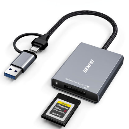 Picture of BENFEI CFexpress Type A Card Reader with USB 3.2 (Gen 2) 10Gbps, USB-C&USB-A 2-in-1 Type A CFexpress Adapter, Compatible with Windows/Mac/Linux/Android