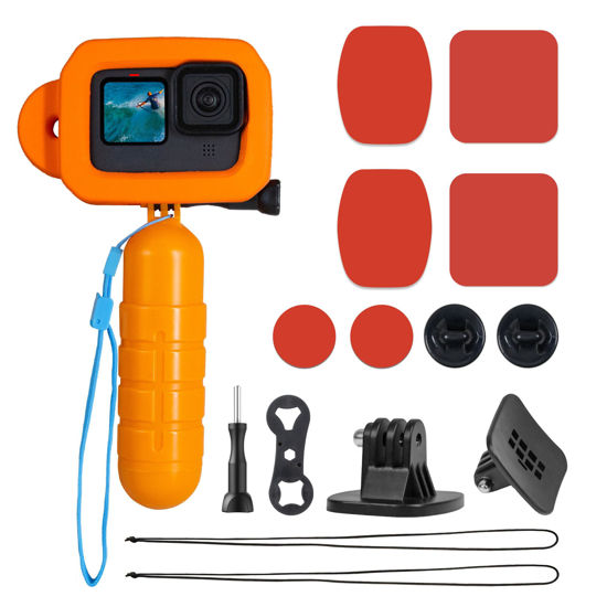 Picture of Floaty Case for GoPro Hero 13/12/11/10/9 Protective Floating Housing Frame with Handle Grip Ultra-Buoyant Foam Cover for Snorkeling Surfing