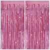 Picture of Tinsel Curtain Party Backdrop Pink Birthday Party Decorations 2 Packs Glitter Foil Fringe Curtain Party Decor Streamers Photo Booth for Birthday Christmas Wedding Halloween Graduation Decorations