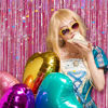 Picture of Tinsel Curtain Party Backdrop Pink Birthday Party Decorations 2 Packs Glitter Foil Fringe Curtain Party Decor Streamers Photo Booth for Birthday Christmas Wedding Halloween Graduation Decorations
