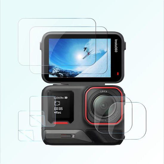 Picture of iDaPro Lens Screen Protector for Insta360 Ace Pro 2 Lens + LCD Screen + Insta 360 Front Screen [6 Pcs] ，Tempered Glass Bubble Free