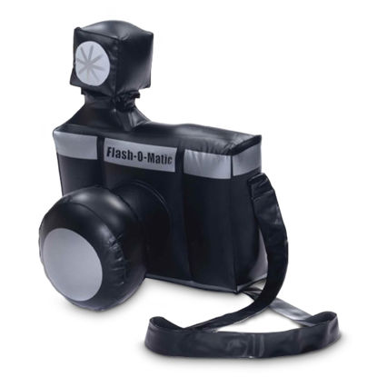 Picture of Inflatable Camara | Inflatable Clown Camera | Paparazzi & Photobooth Props | Oversized Camera Prop | Black/Silver | 10H x 7.5W x 5.5D Inches