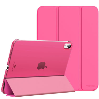 Picture of MoKo Case for iPad 10th Generation 2022, Slim Stand Hard PC Translucent Back Shell Smart Cover Case for iPad 10th Gen 10.9 inch 2022, Support Touch ID, Auto Wake/Sleep, Persian Pink