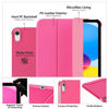 Picture of MoKo Case for iPad 10th Generation 2022, Slim Stand Hard PC Translucent Back Shell Smart Cover Case for iPad 10th Gen 10.9 inch 2022, Support Touch ID, Auto Wake/Sleep, Persian Pink