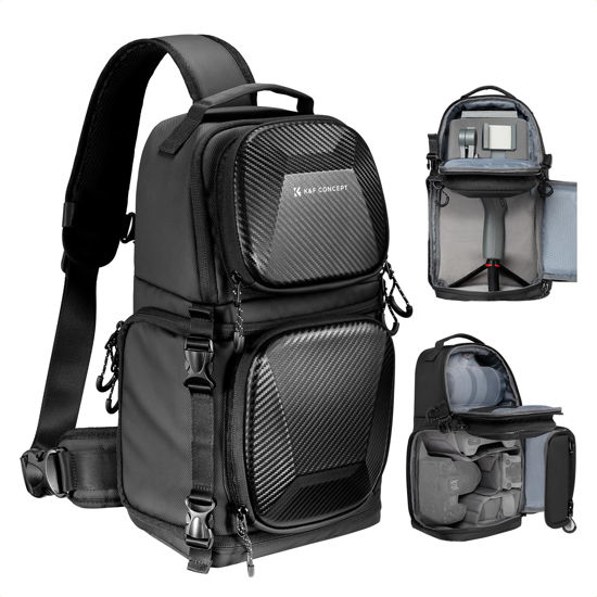 Picture of K&F Concept Camera Sling Bag Crossbody Bag Hardshell Camera Shoulder Backpack DSLR/SLR/Mirrorless Camera Case Photography Bags for Photographer