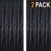 Picture of GOER 6.4 ft x 9.8 ft Metallic Tinsel Foil Fringe Curtains,Pack of 2 Party Streamer Backdrop for Birthday,Graduation Decorations and New Year Eve (Black)