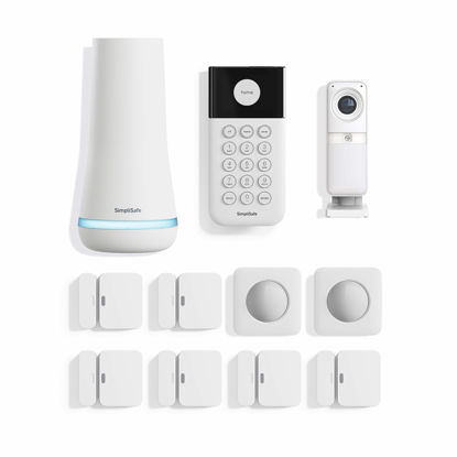 Picture of SimpliSafe 11 Piece Wireless Home Security System Gen 3 with Wireless Indoor HD Camera - Optional 24/7 Professional Monitoring - No Contract - Compatible with Alexa and Google Assistant,White