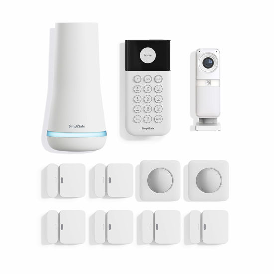 Picture of SimpliSafe 11 Piece Wireless Home Security System Gen 3 with Wireless Indoor HD Camera - Optional 24/7 Professional Monitoring - No Contract - Compatible with Alexa and Google Assistant,White