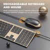 Picture of Wireless Keyboard and Mouse, Vssoplor 2.4GHz Rechargeable Compact Quiet Full-Size Keyboard and Mouse Combo with Nano USB Receiver for Windows, Laptop, PC, Notebook-Black Gold