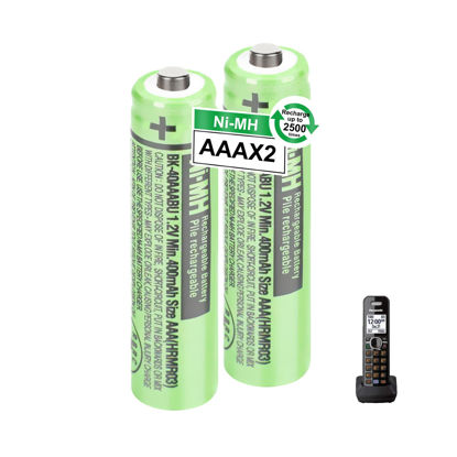 Picture of OSIM 2Pack BK-40AAABU Ni-MH AAA Rechargeable Batteries 400mah AAA Ni-MH Rechargeable Batteries 1.2V for Cordless Phones, Remote Controls, Electronics